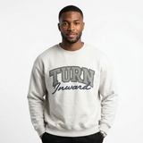 Turn Inward Heather White Crew