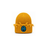 Turn Inward Distressed Knit Beanie - Yellow