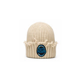 Turn Inward Distressed Knit Beanie - Cream