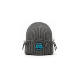 Turn Inward Distressed Knit Beanie - Gray