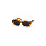 Amber-Brown Faceted Acetate Sunglasses