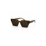Geometric Olive-Brown Acetate Sunglasses